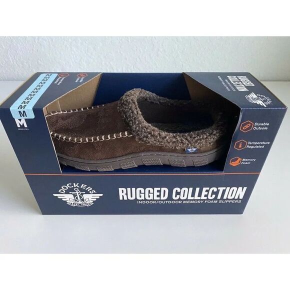 Dockers Men's Sz M Indoor outdoor Slippers Memory Foam Rugged Collection Thermal - Picture 1 of 10